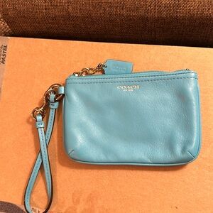 Like new blue Coach wristlet
